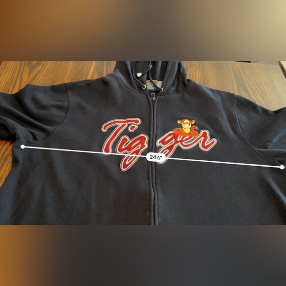 Vintage Disney Tigger 2X Full Zip Up Hooded Sweatshirt Embroidered Pooh woman - Picture 13 of 14